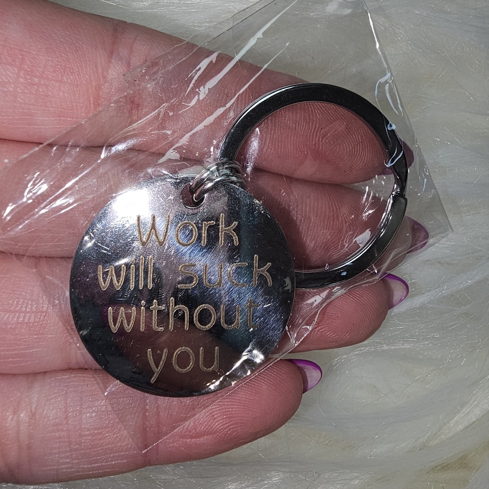 Silver‎ Keychain with Engraving Co-worker